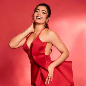 Rashmika Mandanna Hot Red Dress Photo